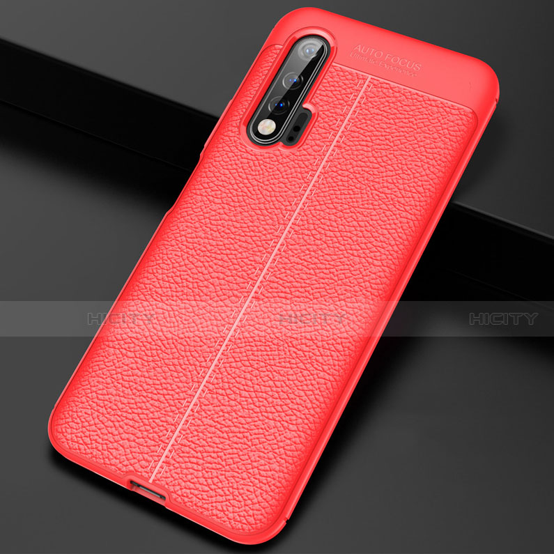 Custodia Silicone Morbida In Pelle Cover S01 per Huawei Nova 6 Rosso