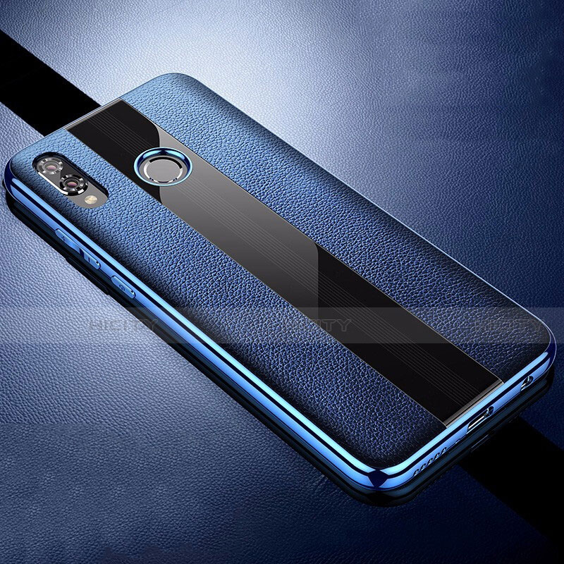 Custodia Silicone Morbida In Pelle Cover S01 per Huawei P Smart+ Plus Blu