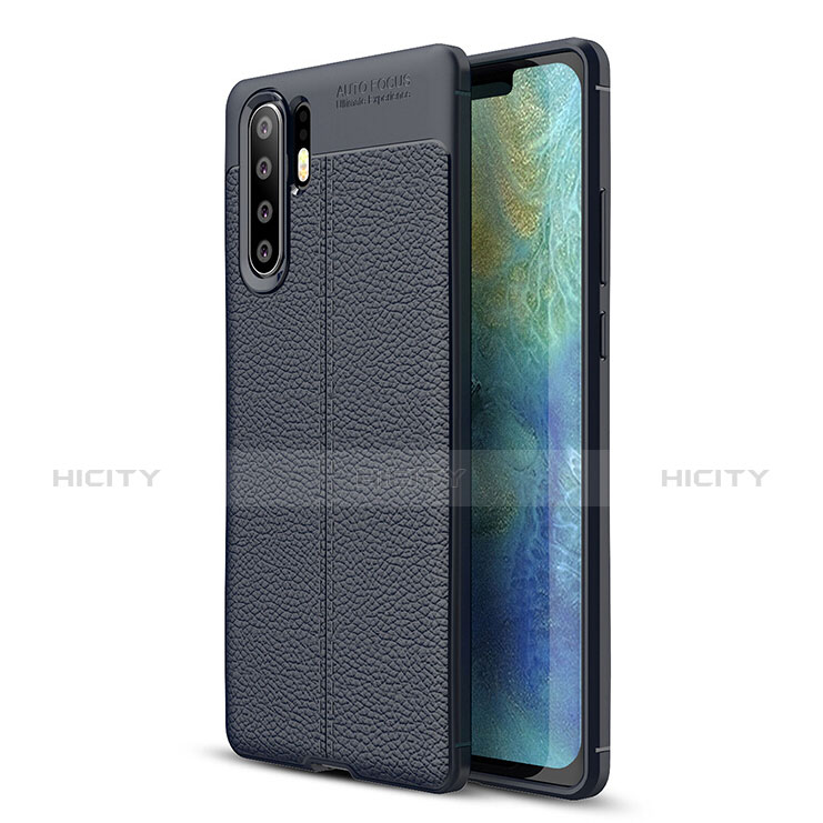 Custodia Silicone Morbida In Pelle Cover S01 per Huawei P30 Pro New Edition Blu