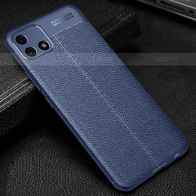 Custodia Silicone Morbida In Pelle Cover S01 per Oppo A16e Blu