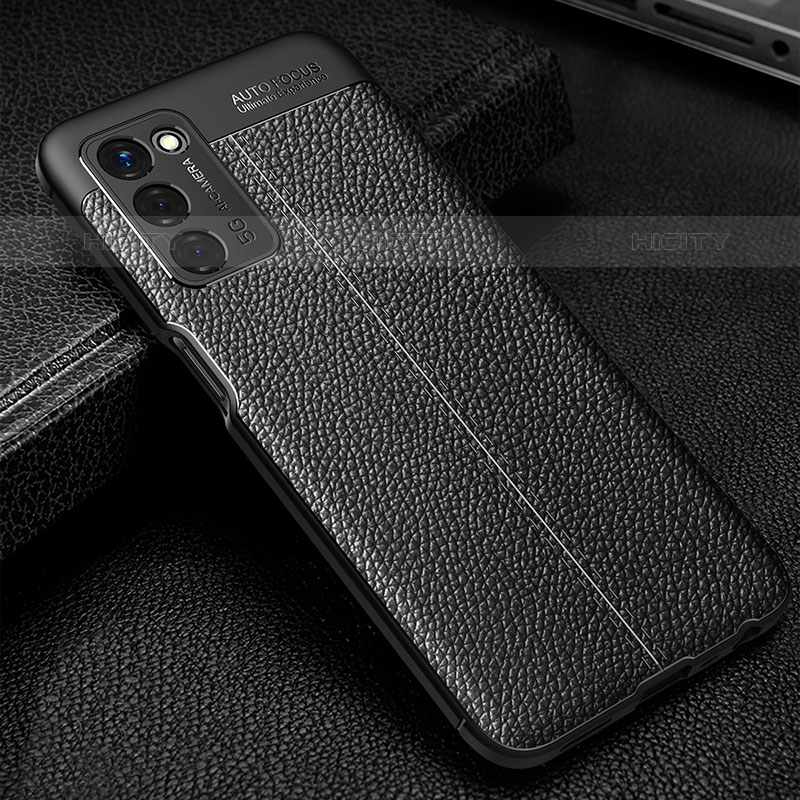 Custodia Silicone Morbida In Pelle Cover S01 per Oppo A55 5G Nero