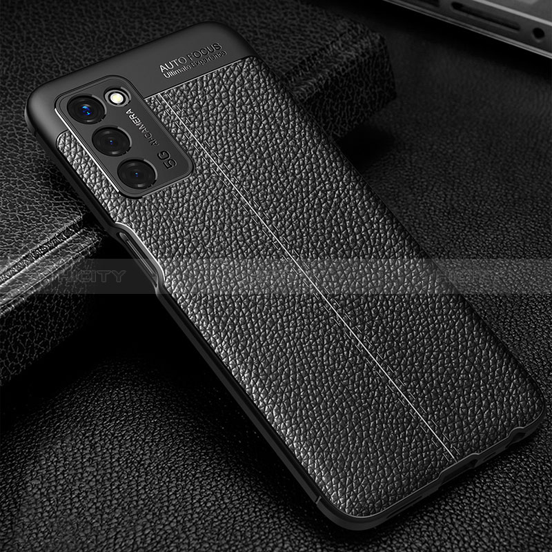 Custodia Silicone Morbida In Pelle Cover S01 per Oppo A56 5G Nero