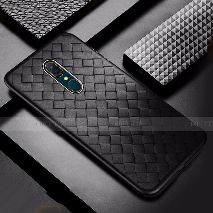 Custodia Silicone Morbida In Pelle Cover S01 per Oppo A9X Nero