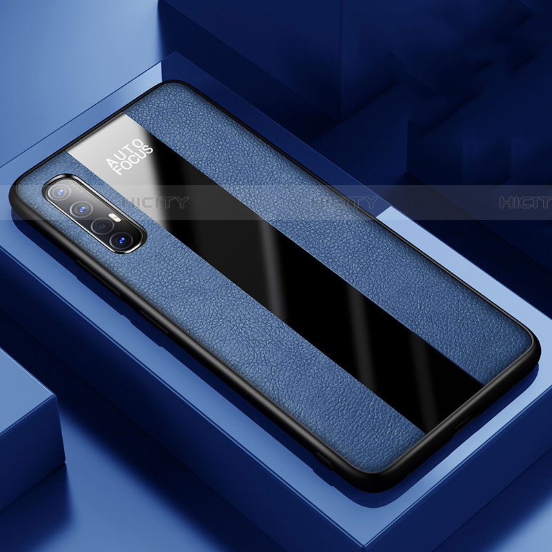 Custodia Silicone Morbida In Pelle Cover S01 per Oppo Find X2 Neo Blu