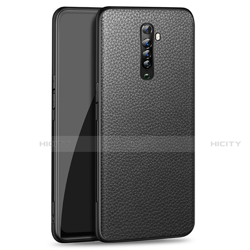 Custodia Silicone Morbida In Pelle Cover S01 per Oppo Reno2 Nero