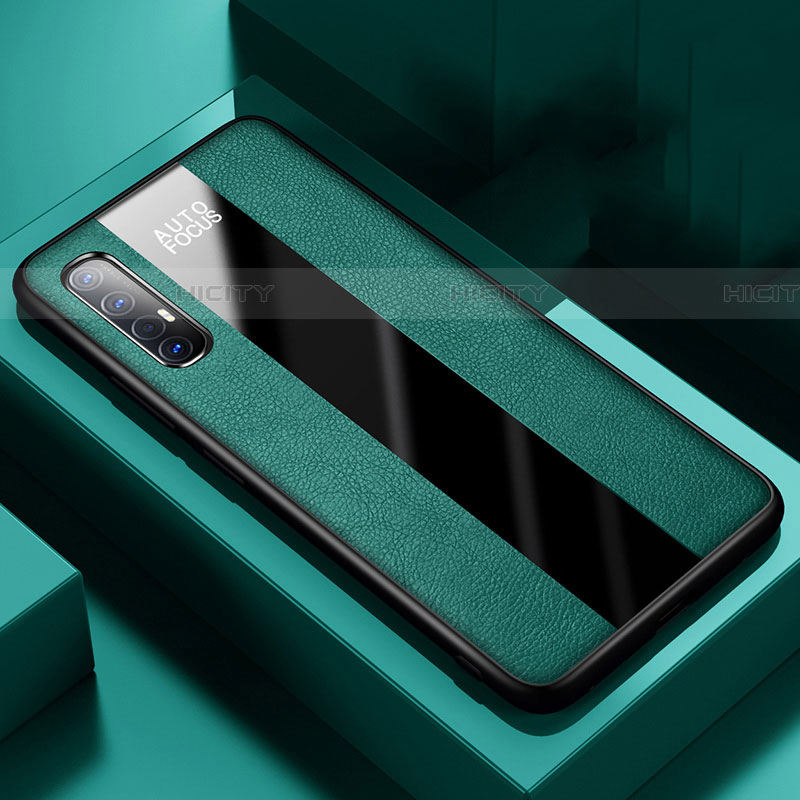 Custodia Silicone Morbida In Pelle Cover S01 per Oppo Reno3 Pro Verde