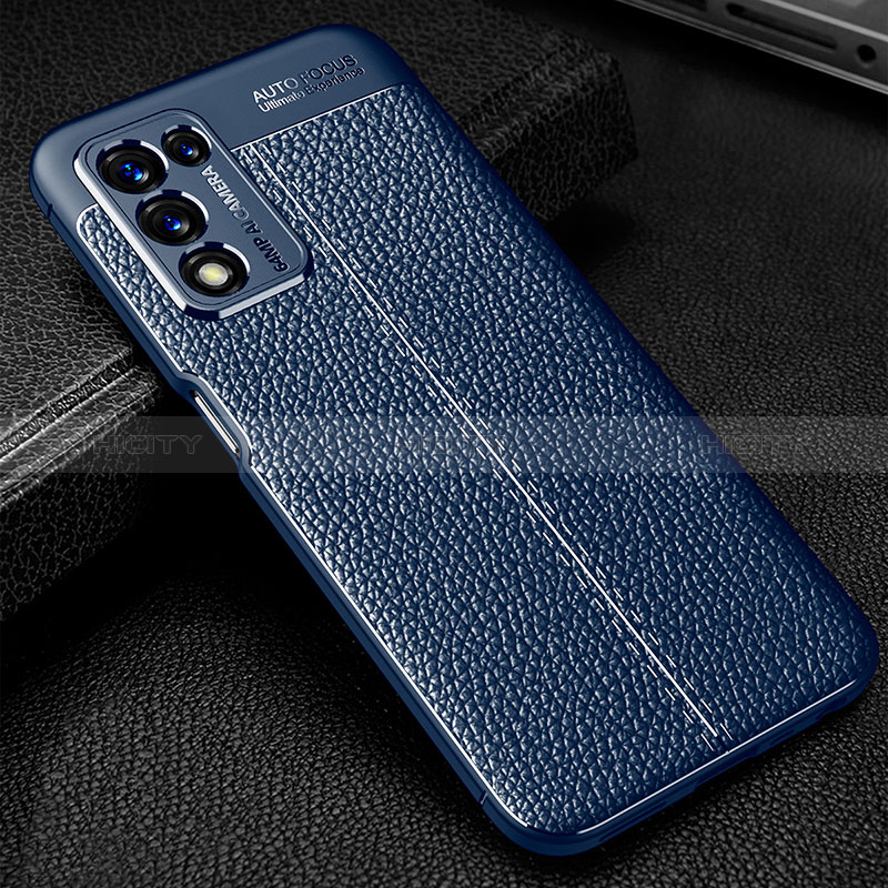 Custodia Silicone Morbida In Pelle Cover S01 per Realme Q3t 5G Blu