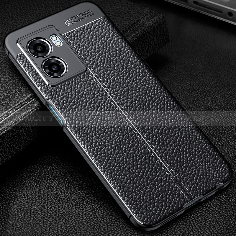 Custodia Silicone Morbida In Pelle Cover S01 per Realme Q5i 5G Nero