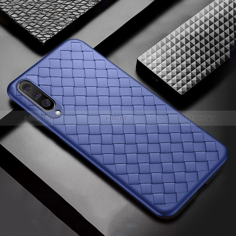 Custodia Silicone Morbida In Pelle Cover S01 per Samsung Galaxy A50S Blu