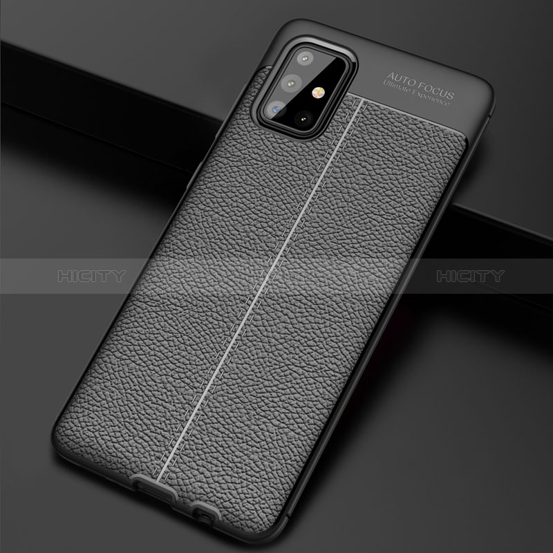 Custodia Silicone Morbida In Pelle Cover S01 per Samsung Galaxy A71 4G A715 Nero