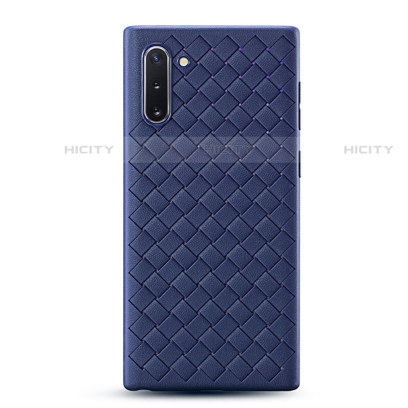 Custodia Silicone Morbida In Pelle Cover S01 per Samsung Galaxy Note 10 5G Blu