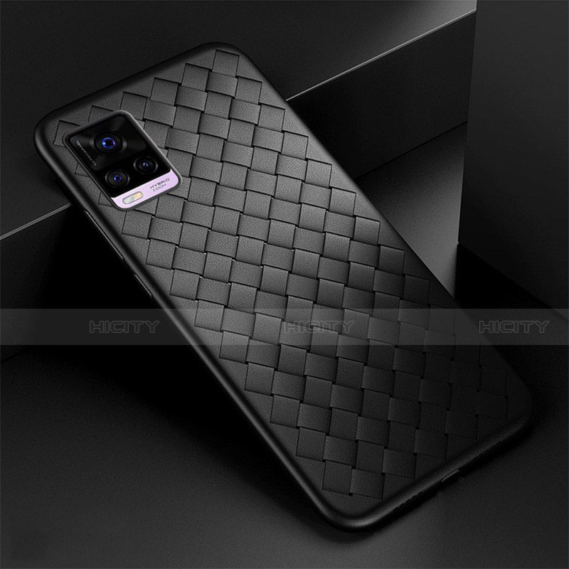 Custodia Silicone Morbida In Pelle Cover S01 per Vivo V20 Pro 5G Nero