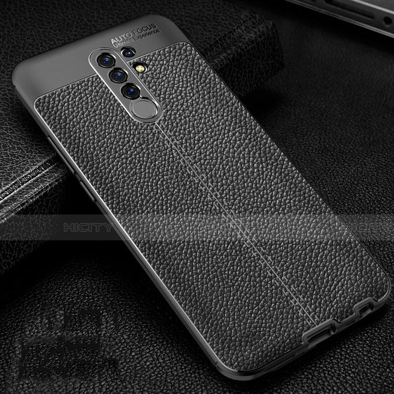 Custodia Silicone Morbida In Pelle Cover S01 per Xiaomi Redmi 9 Nero