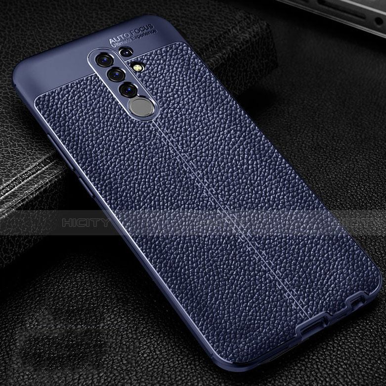 Custodia Silicone Morbida In Pelle Cover S01 per Xiaomi Redmi 9 Prime India Blu