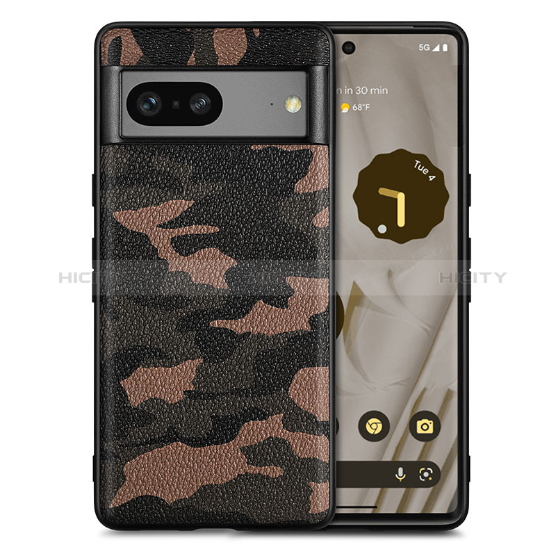 Custodia Silicone Morbida In Pelle Cover S01D per Google Pixel 7a 5G Marrone