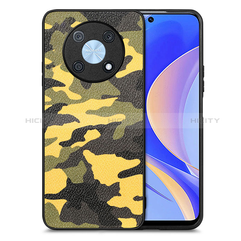 Custodia Silicone Morbida In Pelle Cover S01D per Huawei Enjoy 50 Pro Giallo