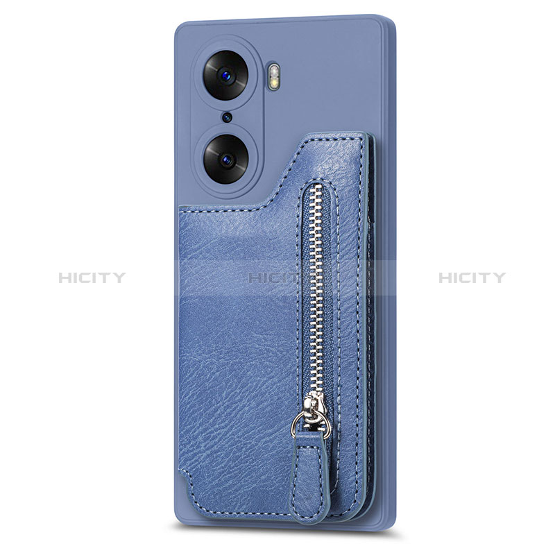 Custodia Silicone Morbida In Pelle Cover S01D per Huawei Honor 60 Pro 5G Blu