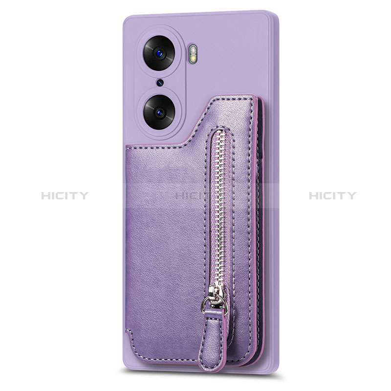 Custodia Silicone Morbida In Pelle Cover S01D per Huawei Honor 60 Pro 5G Viola