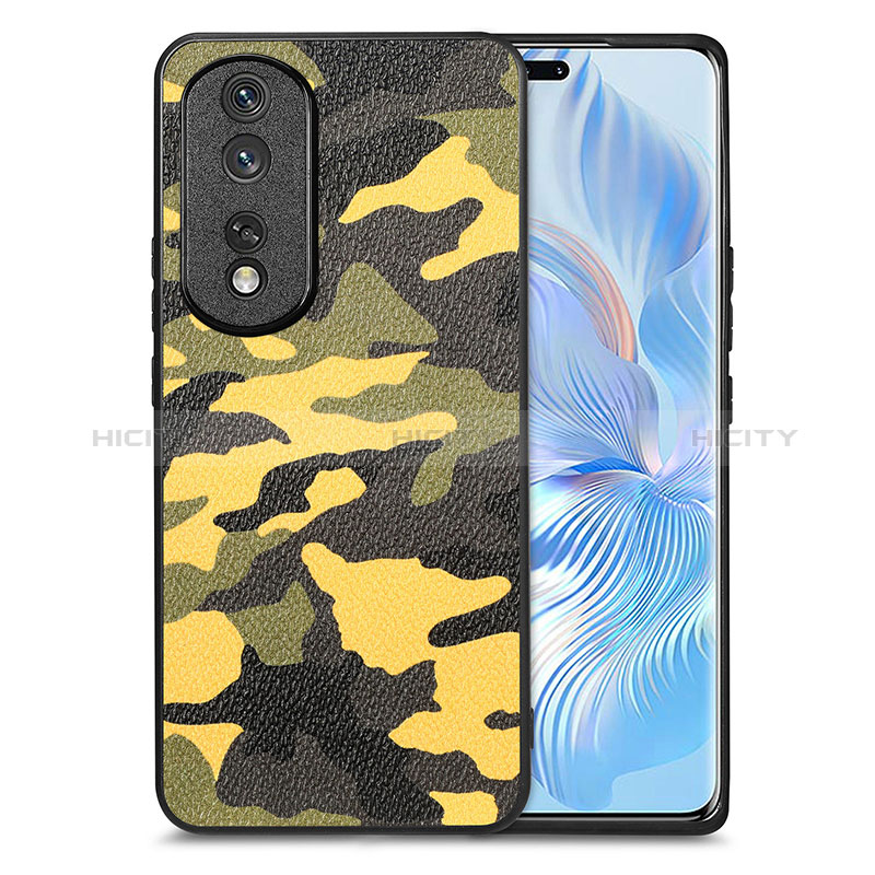 Custodia Silicone Morbida In Pelle Cover S01D per Huawei Honor 80 Pro Flat 5G Giallo