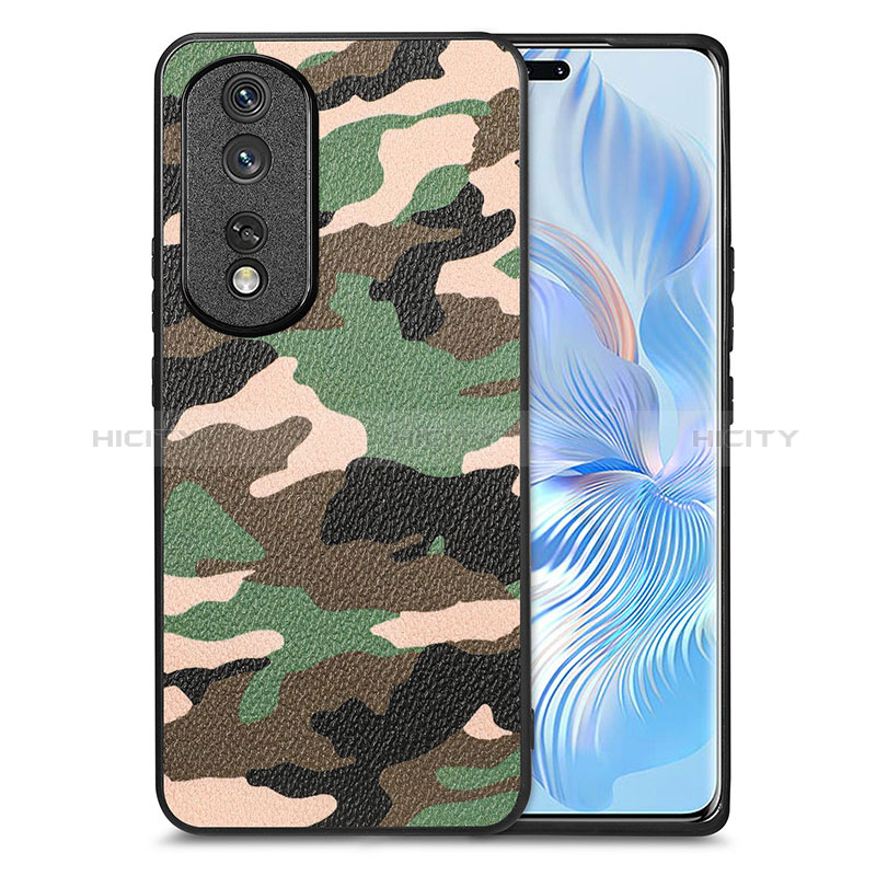 Custodia Silicone Morbida In Pelle Cover S01D per Huawei Honor 80 Pro Flat 5G Verde