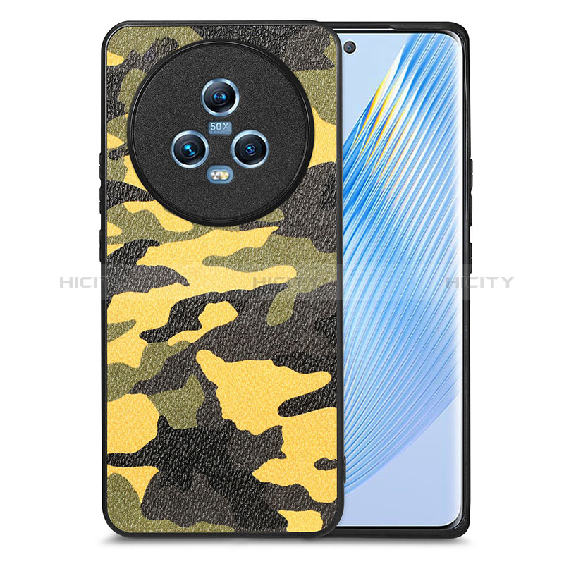 Custodia Silicone Morbida In Pelle Cover S01D per Huawei Honor Magic5 5G Giallo