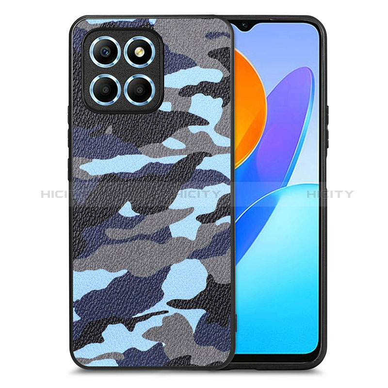 Custodia Silicone Morbida In Pelle Cover S01D per Huawei Honor X6 Blu