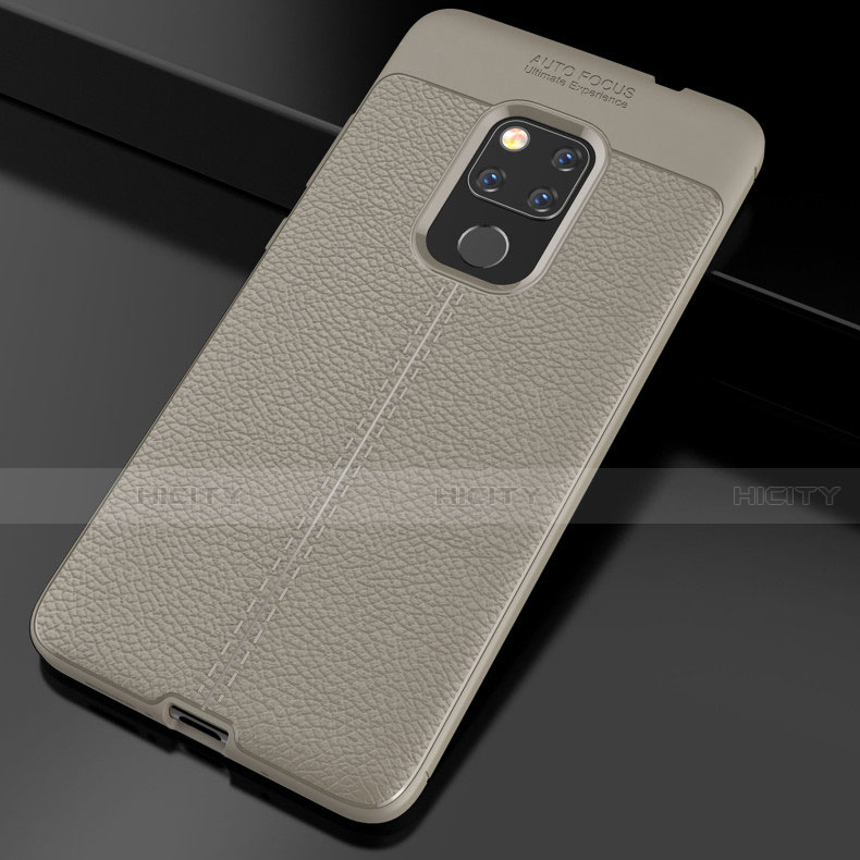 Custodia Silicone Morbida In Pelle Cover S02 per Huawei Mate 20 Oro