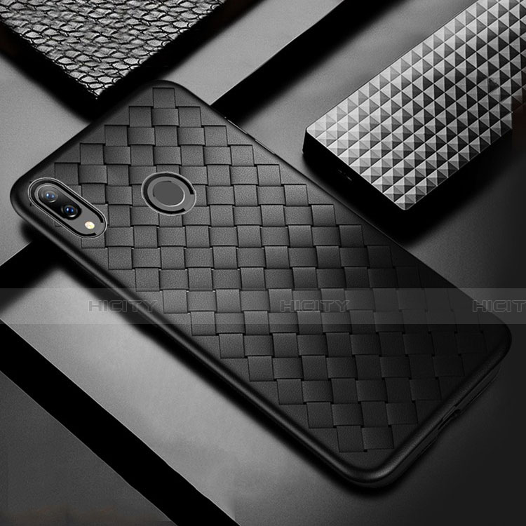 Custodia Silicone Morbida In Pelle Cover S02 per Huawei P Smart+ Plus Nero