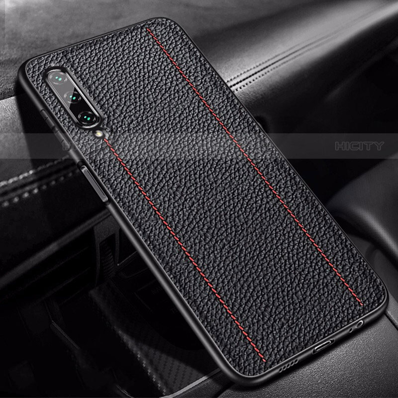 Custodia Silicone Morbida In Pelle Cover S02 per Huawei P Smart Pro (2019) Nero