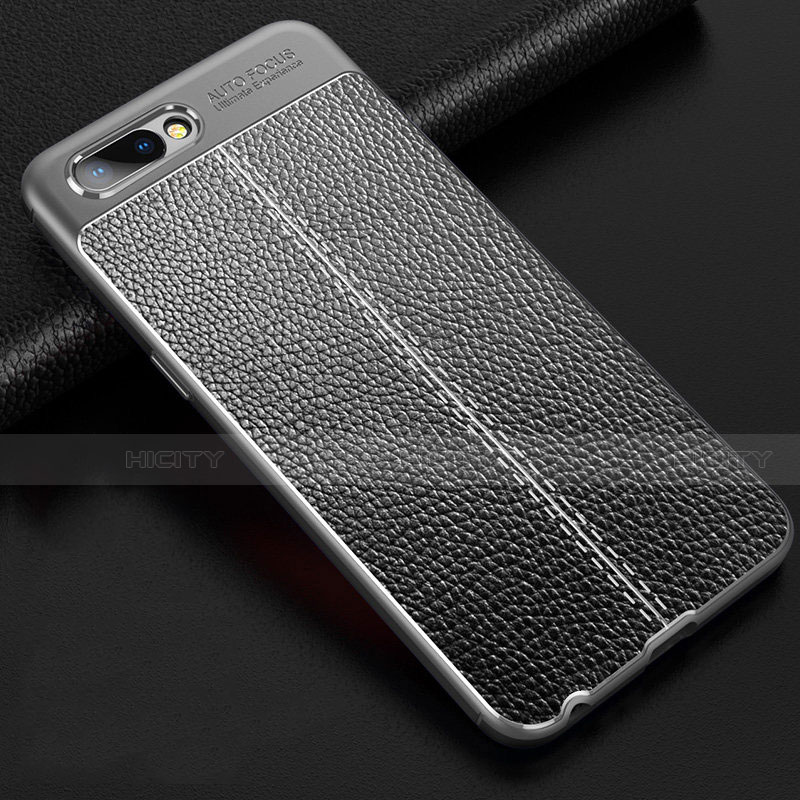 Custodia Silicone Morbida In Pelle Cover S02 per Oppo A12e Grigio