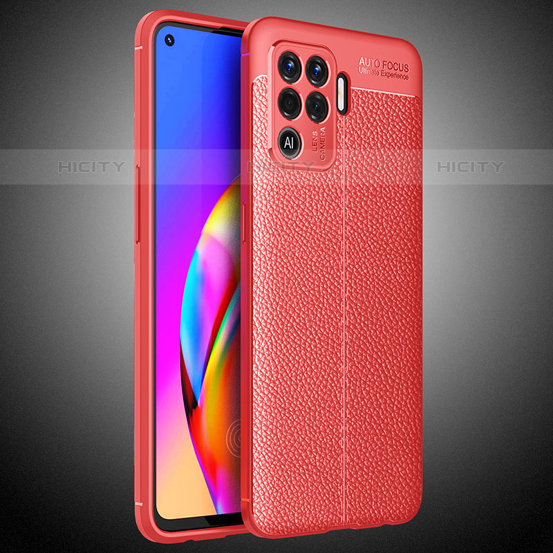 Custodia Silicone Morbida In Pelle Cover S02 per Oppo A94 4G Rosso