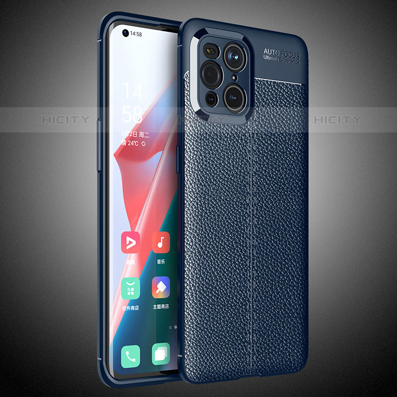 Custodia Silicone Morbida In Pelle Cover S02 per Oppo Find X3 Pro 5G