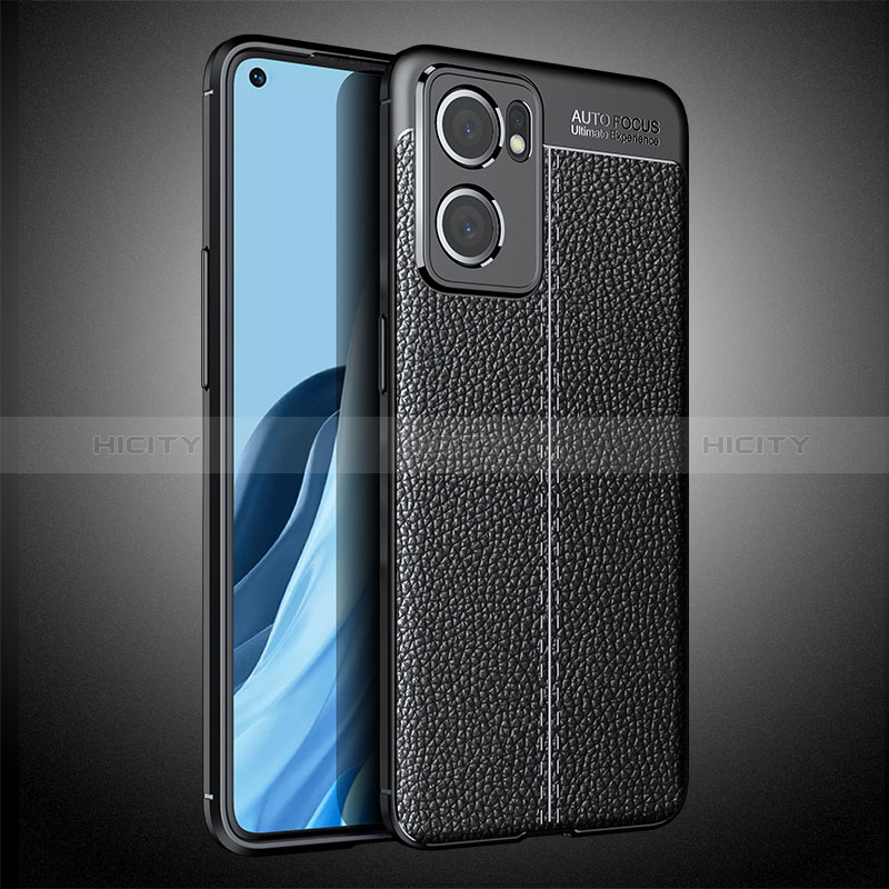 Custodia Silicone Morbida In Pelle Cover S02 per Oppo Find X5 Lite 5G Nero