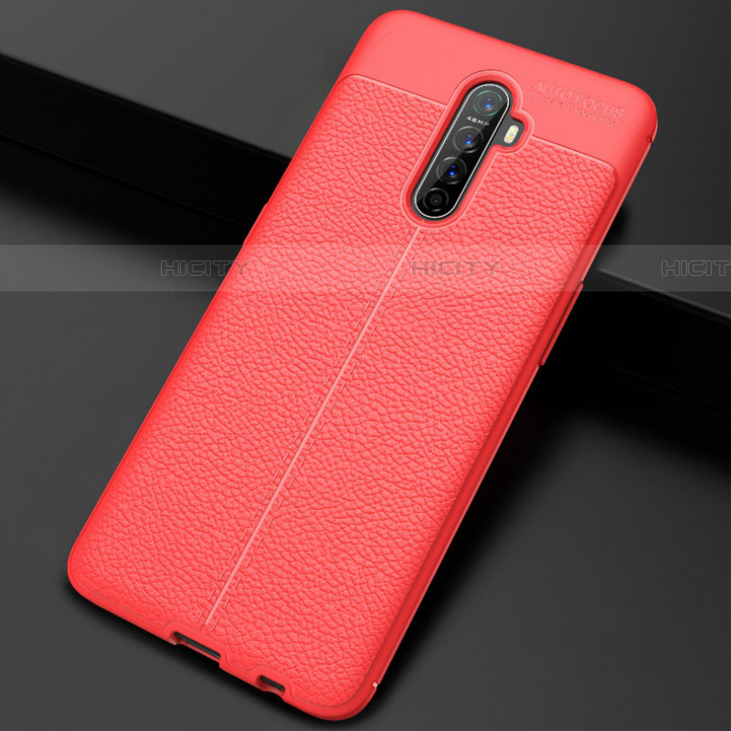 Custodia Silicone Morbida In Pelle Cover S02 per Oppo Reno Ace Rosso