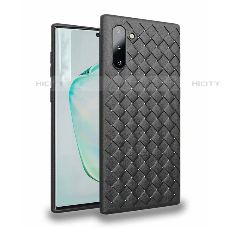 Custodia Silicone Morbida In Pelle Cover S02 per Samsung Galaxy Note 10 5G Nero