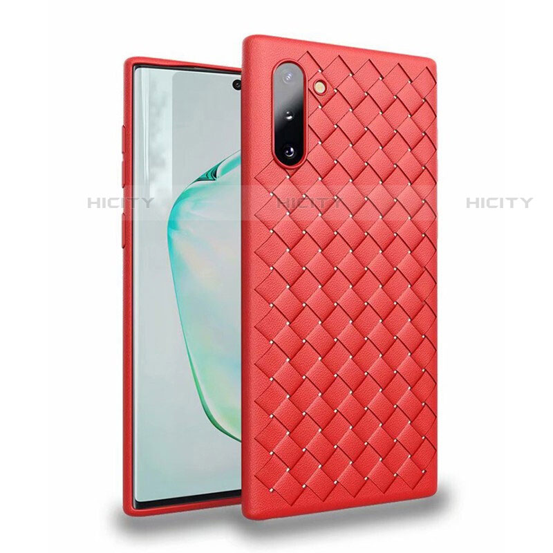 Custodia Silicone Morbida In Pelle Cover S02 per Samsung Galaxy Note 10 5G Rosso