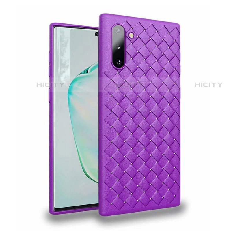 Custodia Silicone Morbida In Pelle Cover S02 per Samsung Galaxy Note 10 5G Viola