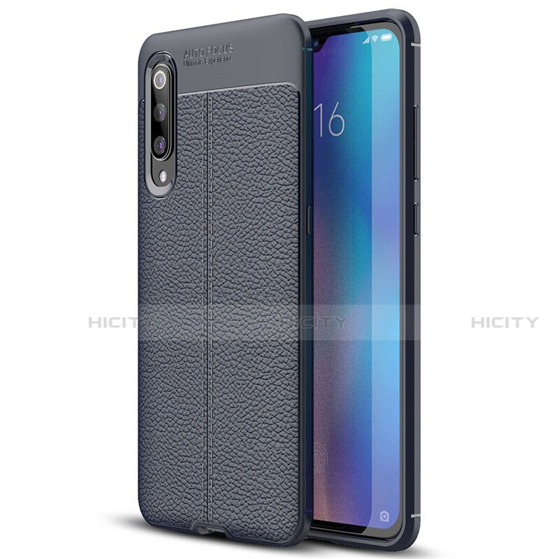 Custodia Silicone Morbida In Pelle Cover S02 per Xiaomi Mi 9 Blu