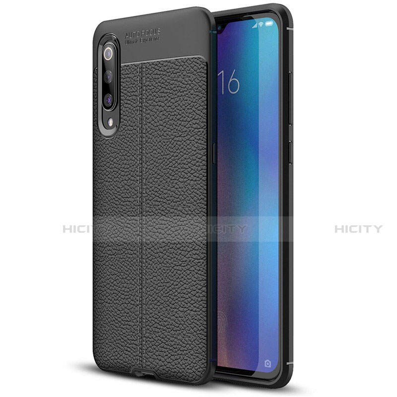 Custodia Silicone Morbida In Pelle Cover S02 per Xiaomi Mi 9 Pro Nero