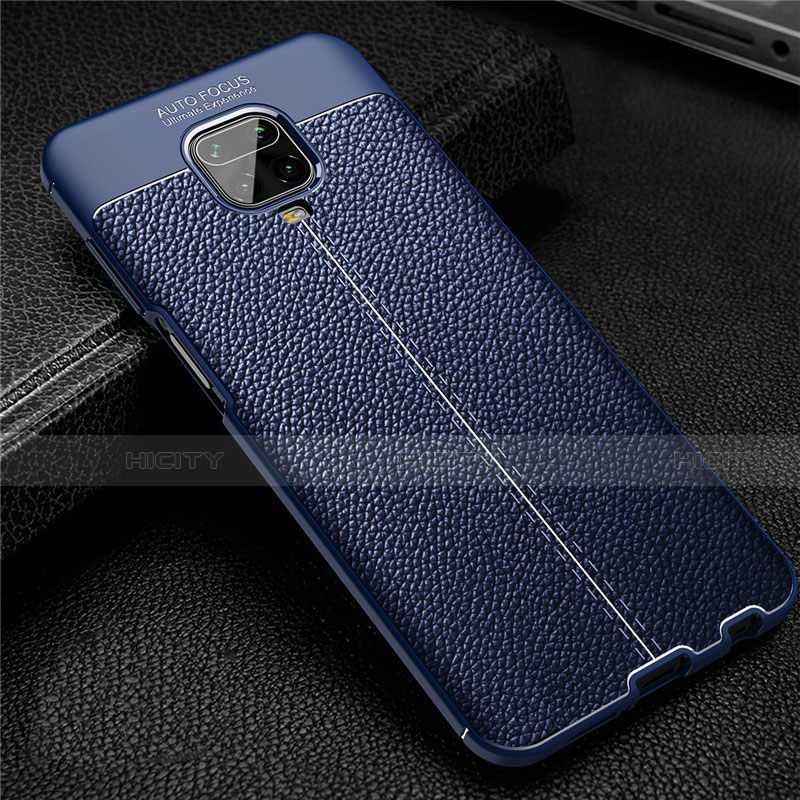 Custodia Silicone Morbida In Pelle Cover S02 per Xiaomi Poco M2 Pro Blu