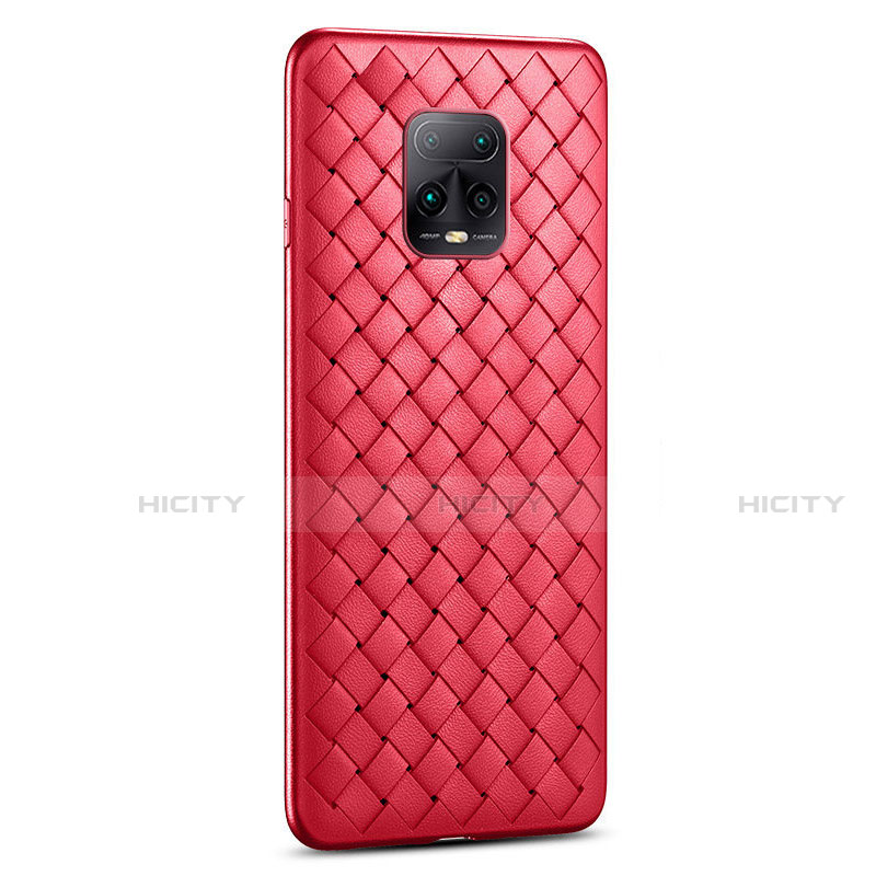 Custodia Silicone Morbida In Pelle Cover S02 per Xiaomi Redmi 10X Pro 5G Rosso