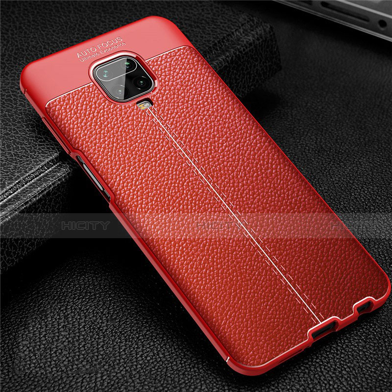 Custodia Silicone Morbida In Pelle Cover S02 per Xiaomi Redmi Note 9 Pro Max Rosso