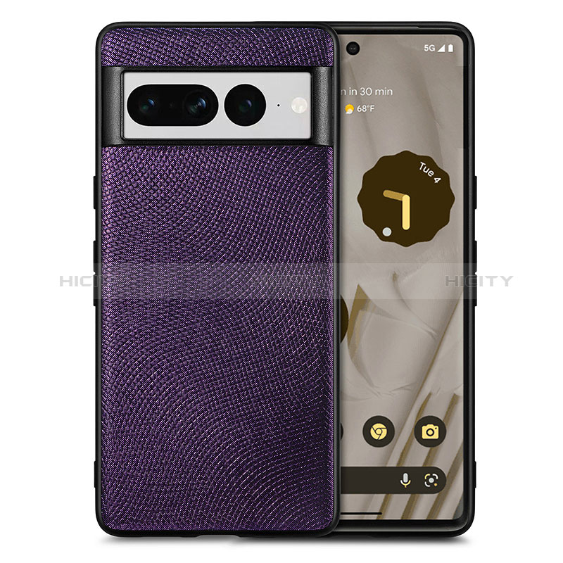 Custodia Silicone Morbida In Pelle Cover S02D per Google Pixel 7 Pro 5G Viola