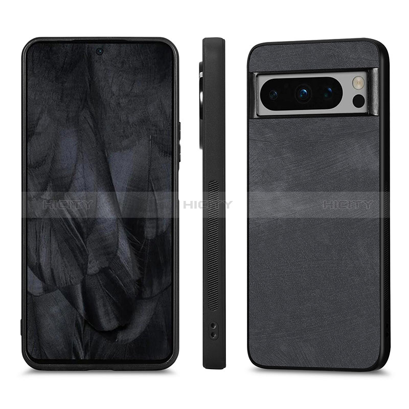 Custodia Silicone Morbida In Pelle Cover S02D per Google Pixel 8 Pro 5G Nero