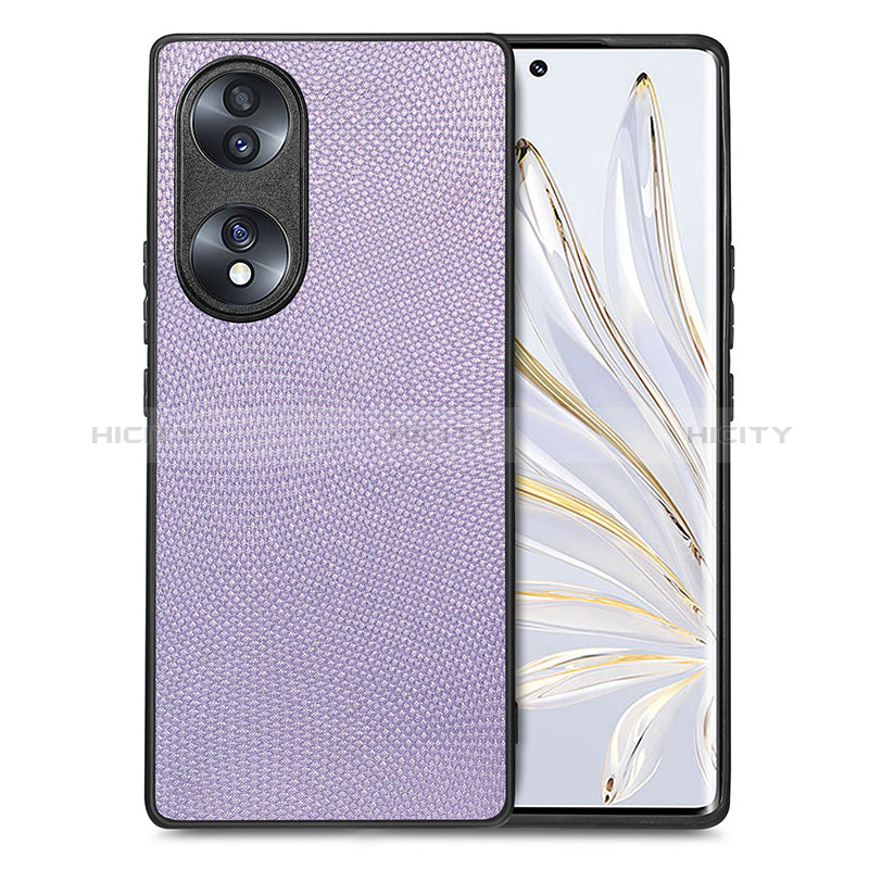 Custodia Silicone Morbida In Pelle Cover S02D per Huawei Honor 70 5G Lavanda