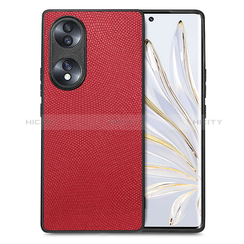 Custodia Silicone Morbida In Pelle Cover S02D per Huawei Honor 70 5G Rosso