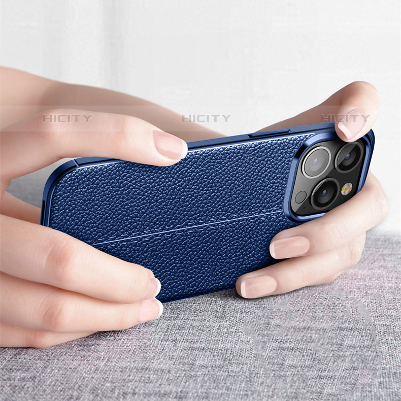 Custodia Silicone Morbida In Pelle Cover S03 per Apple iPhone 15 Pro