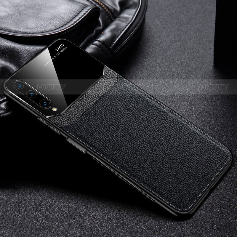 Custodia Silicone Morbida In Pelle Cover S03 per Huawei P Smart Pro (2019) Nero