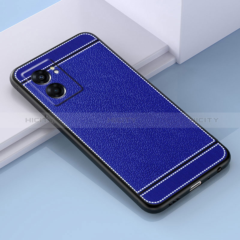 Custodia Silicone Morbida In Pelle Cover S03 per Oppo A57 5G Blu