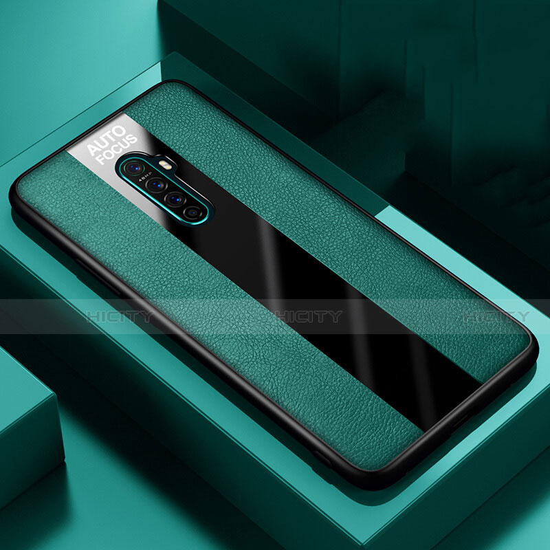 Custodia Silicone Morbida In Pelle Cover S03 per Oppo Reno2 Verde